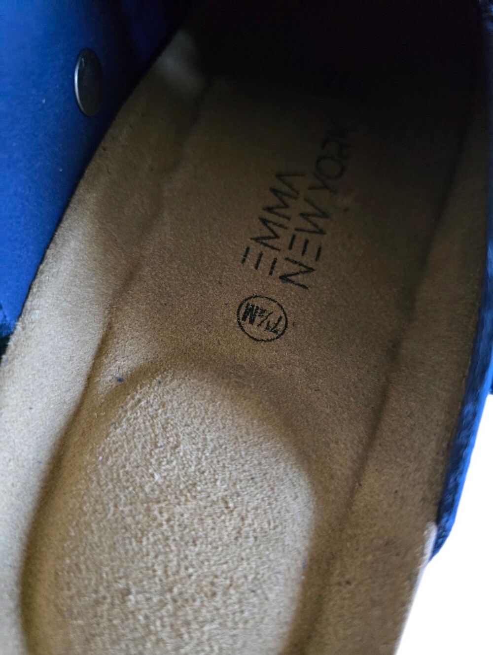 New 🤎 Emma New York Women's Nina Navy Suede Leather Cork Footbed Clogs - Picture 15 of 16